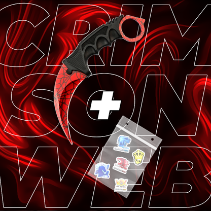 METALOWY Nóż Karambit CS2 IRL + 5x Naklejka CS2