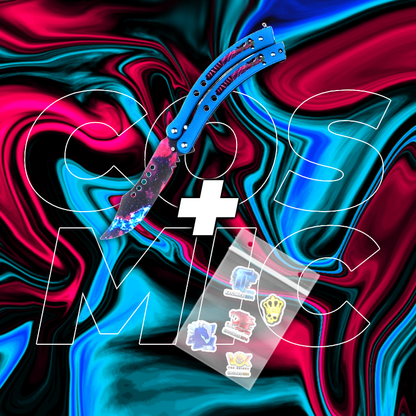 KOVOVÝ motýlkový nůž CS2 IRL + 5x samolepka CS2